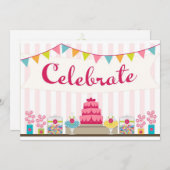 Sweet Celebration Invitation Kaart (Voorkant / Achterkant)