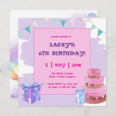 Sweet Celebration : Purple Rose Invitation Anniver (Devant / Derrière)