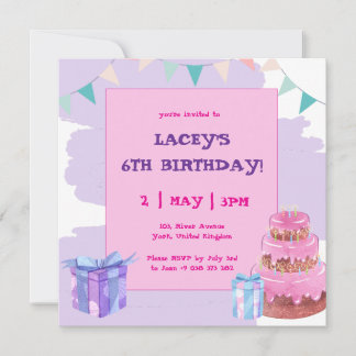 Sweet Celebration : Purple Rose Invitation Anniver