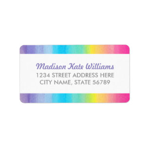 Sweet Celebration Waterverf Rainbow Address Label