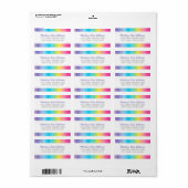 Sweet Celebration Waterverf Rainbow Address Label (Full Sheet)