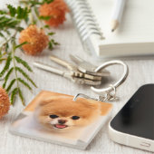 Sweet Charming Pomeranian Sleutelhanger (Voorkant Rechts)