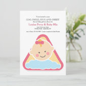 Sweet Cheeks Baby Girl Douche Uitnodiging (Staand voorkant)