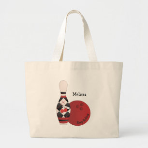 Sweet Cherry Argyle Bowling Design Grote Tote Bag