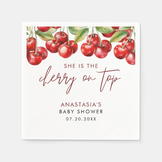 Sweet Cherry Baby shower Servet (Voorkant)