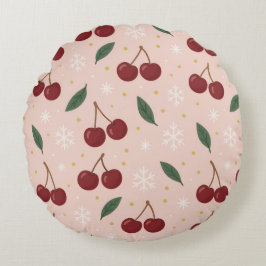 🍒🌸Sweet Cherry Blush Snow Collection Rond Kussen