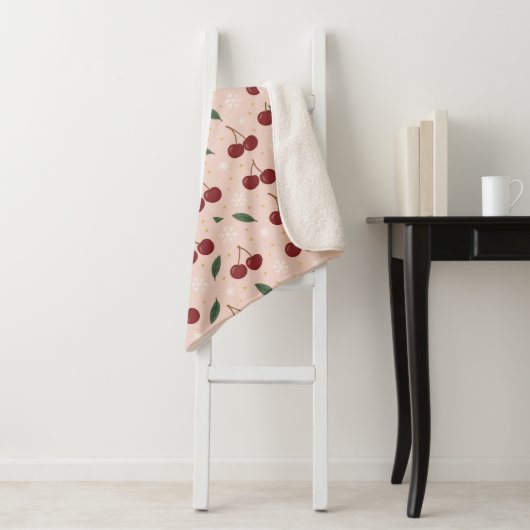 🍒🌸Sweet Cherry Blush Snow Collection Sherpa Deken (In situ)