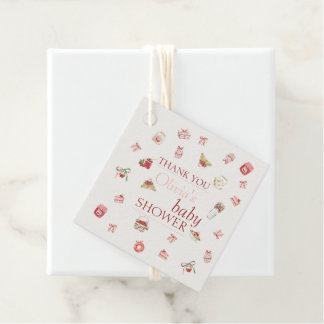 Sweet Cherry Dessert Watercolor Thank You  Bedankjes Labels