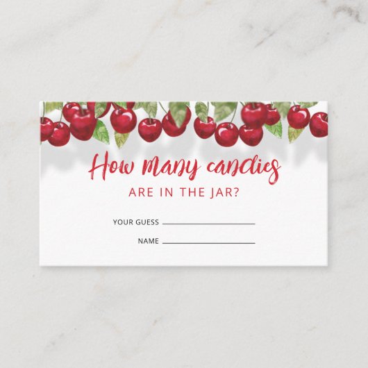 Sweet Cherry Hoeveel Snoepjes Informatiekaartje (Voorkant)