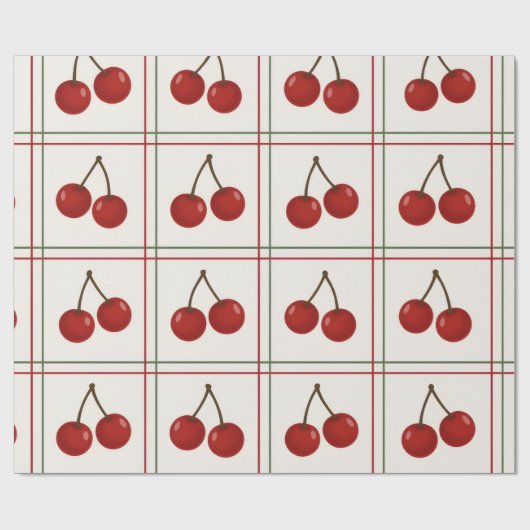 🎁 Sweet Cherry Holiday Gift Wrap Collection Cadeaupapier (Vlak)