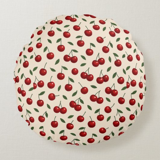 🍒✨Sweet Cherry Minimal Collectio Rond Kussen (Voorkant)