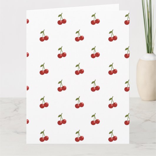 🍒 Sweet Cherry Minimal Elegant Tissue Paper Kaart (Voorkant)