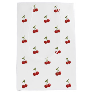 🍒 Sweet Cherry Minimal Elegant Tissue Paper Medium Cadeauzakje