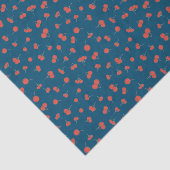 Sweet Cherry Pattern op Dark Blue Tissuepapier (Detail)