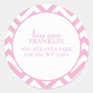 Sweet Chevron gepersonaliseerde ronde Adresetikett Sticker