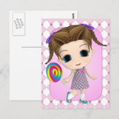 Sweet Chibi Girl Briefkaart (Voorkant / Achterkant)