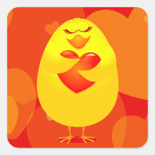 Sweet chick in liefde, sticker
