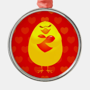 Sweet chick, siervisje metalen ornament