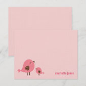 Sweet Chicks Bedankt Cards - Roze (Voorkant / Achterkant)