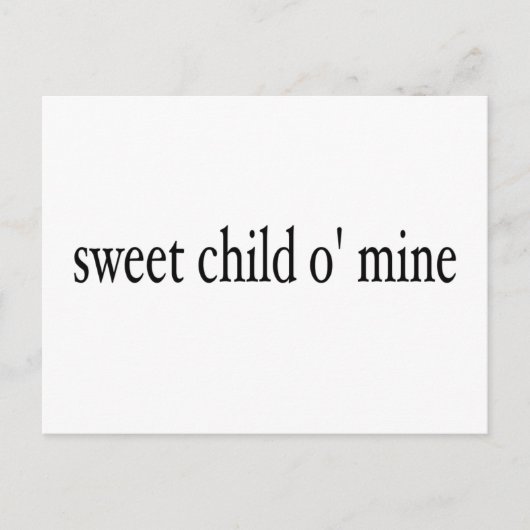 Sweet Child O Mine Briefkaart (Voorkant)