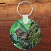 Sweet Chipmunk in een boom Apparel en Gifts Sleutelhanger (Voorkant)
