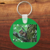 Sweet Chipmunk in een boom Apparel en Gifts Sleutelhanger (Voorkant)