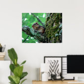 Sweet Chipmunk in een Poster met bomen (Thuiskantoor)