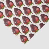 Sweet Chocolate Covered Strawberry Pattern Premium Tissuepapier (Detail)