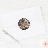 Sweet Christmas Cookies and Hot Cocoa Ronde Sticker (Envelop)