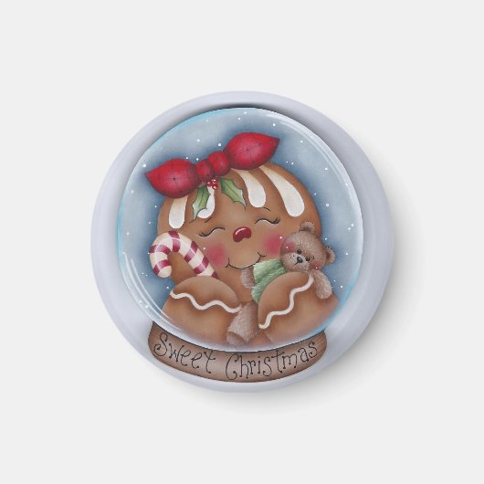Sweet Christmas Gingerbread en Beer Magnet Magneet (Voorkant)