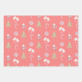 Sweet Christmas Pattern Candy Cane Holiday Inpakpapier Vel (Voorkant)
