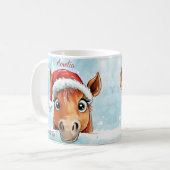 Sweet Christmas Pony gepersonaliseerde kerst Mok (Voorkant links)