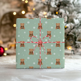 Sweet Christmas Teddy Bear Wrapping Paper Cadeaupapier