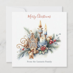Sweet Christmas Waterverf Afbeelding Feestdagenkaart