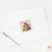 Sweet Christmas wenst peperkoek huis Vierkante Sticker (Envelop)