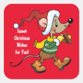 Sweet Christmas Wings Souris sticker de vacances (Devant)