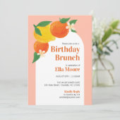 Sweet Citrus Anniversaire Brunch Invitation (Debout devant)