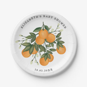 Sweet Citrus Greenery Summer Oranje Shower Decor Papieren Bordje