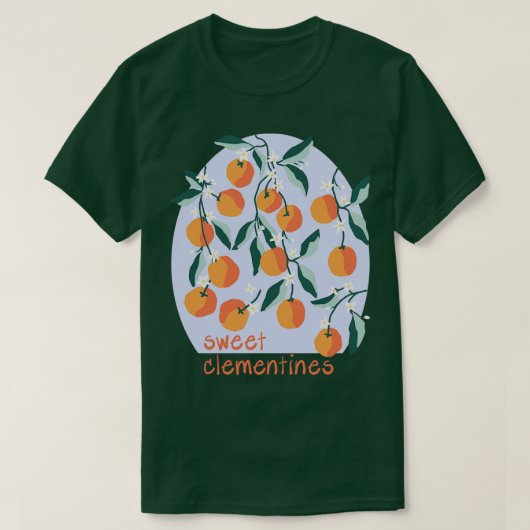 Sweet Clementines Blauw T-shirt (Design voorkant)