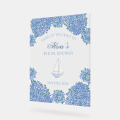 Sweet Coastal Blue Bridal Shower Welcome Sign (Angle)