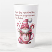 Sweet Cocoa Santa Gnome Latte Mok (Voorkant)