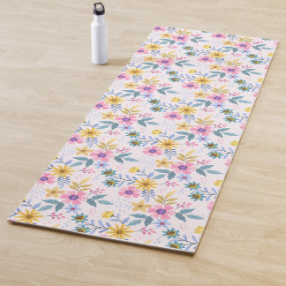 Sweet colorful floral  yogamat