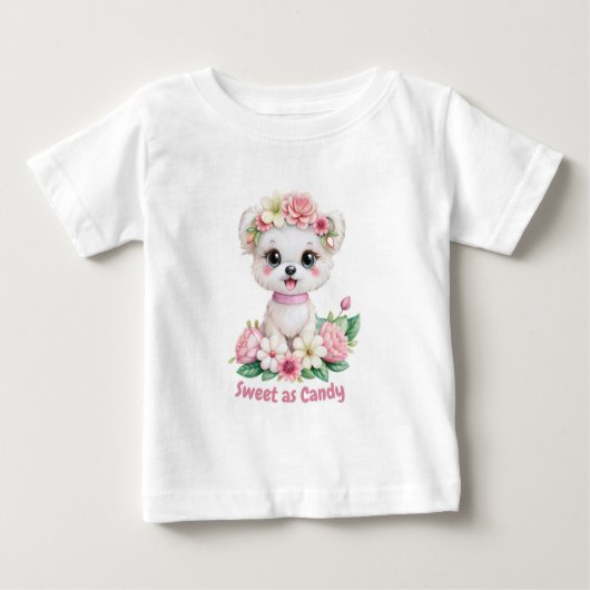Sweet comme Candy mignonne T-shirt chiot (Devant)