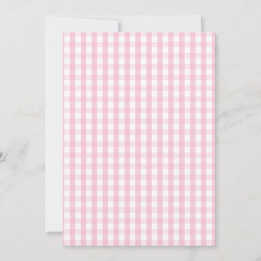 Sweet Cookie Girl Eerste Verjaardag Pink Gingham J Kaart (Achterkant)