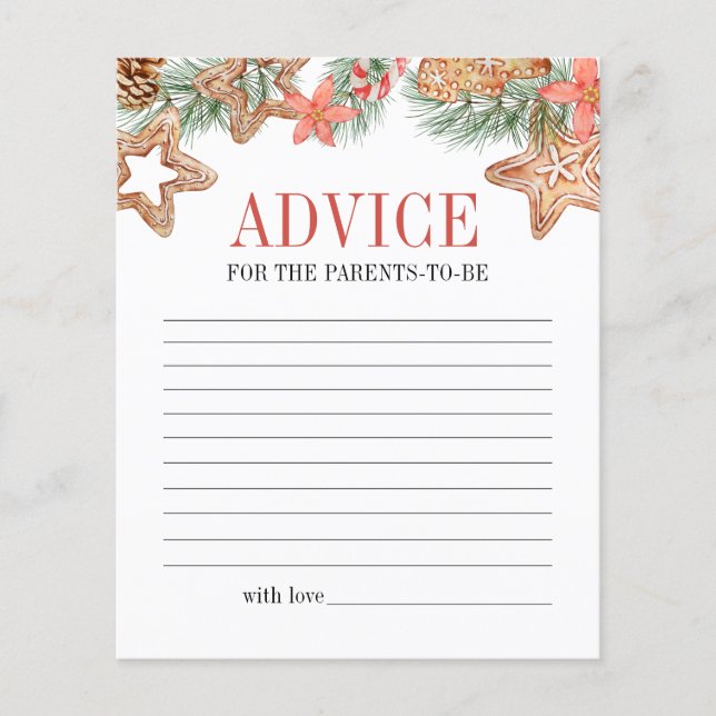 Sweet Cookie Kerst Baby shower advies spel (Voorkant)