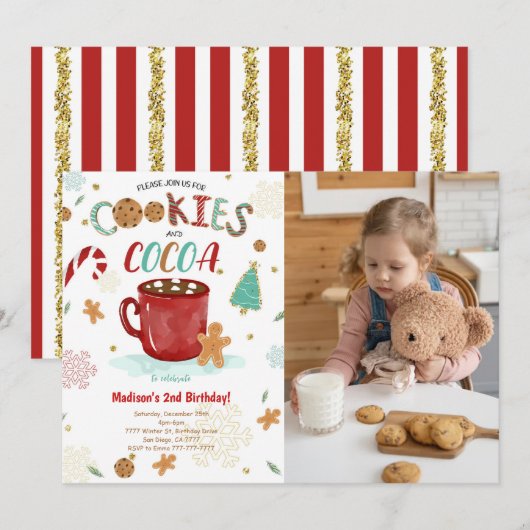 Sweet Cookie Verjaardag Foto uitnodiging (Voorkant / Achterkant)