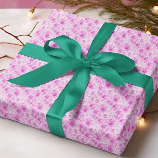 Sweet Cottage Paarse en roze kerst Cadeaupapier