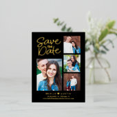Sweet Couple Foil Enregistrer La Carte Postale Dat (Debout devant)