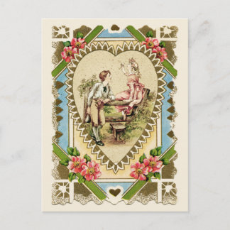 Sweet Couple in Heart Lijst  Reproduction Briefkaart