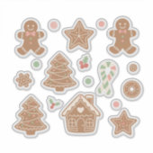 Sweet & Cozy Gingerbread Cookies Pattern: Aestheti Sticker (Voorkant)